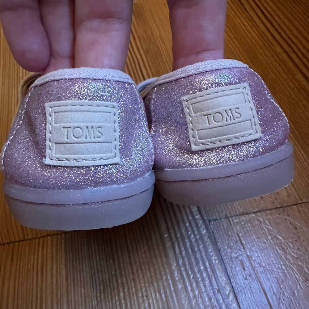 Toms pink glitter slip on shoes‎ SIZE 7 - Picture 3 of 6